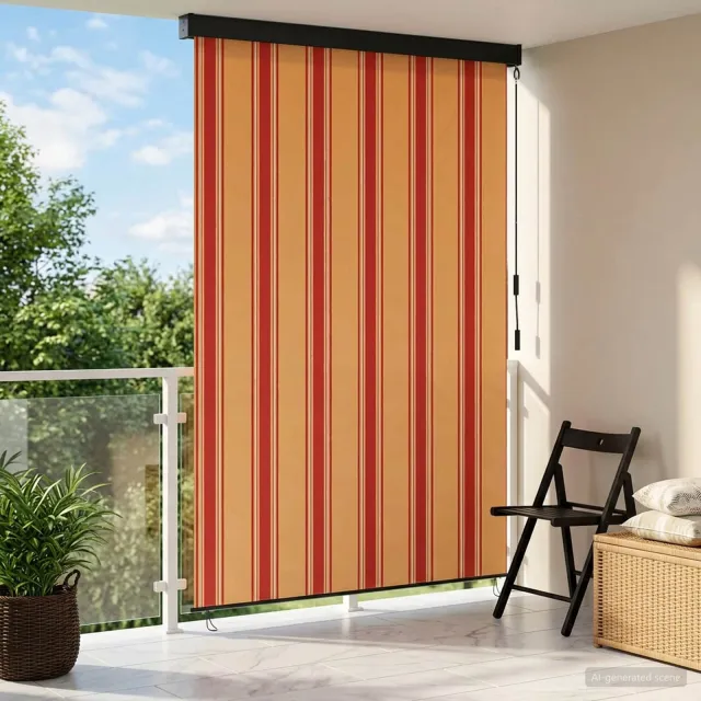 vidaXL Rolgordijn Multikleur 100 x 250 cm Stof en Aluminium Geel