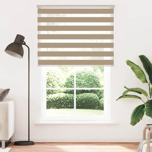 vidaXL Zebra Blind 150x200 cm stofbreedte 145,9 cm polyester zandbruin