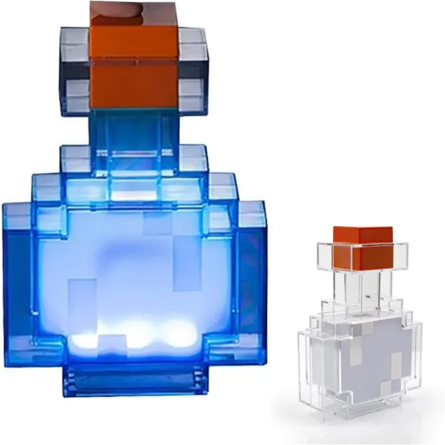 COOAU Magische Drankfleslamp - Nachtlampje - Bedlampje - Pixelkunst - 8 Lichteffecten - Oplaadbaar - Lichtblauw