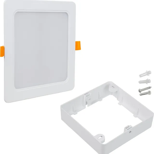 Maclean LED Plafondpaneel, SLIM inbouw, 18W, Neutraal Wit 4000K, 170*170*26mm, 1800lm, MCE374 S + Opbouwadapter MCE379