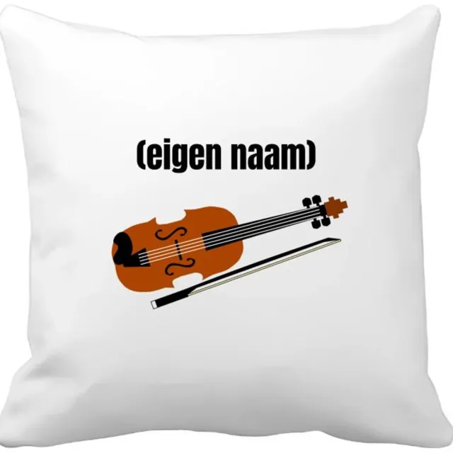 Akyol viool met eigen naam Kussen hoes - Viool - muziek liefhebbers - iemand die houdt van violen - verjaardag - cadeau - kado - geschenk - 40 bij 40 cm Multicolor