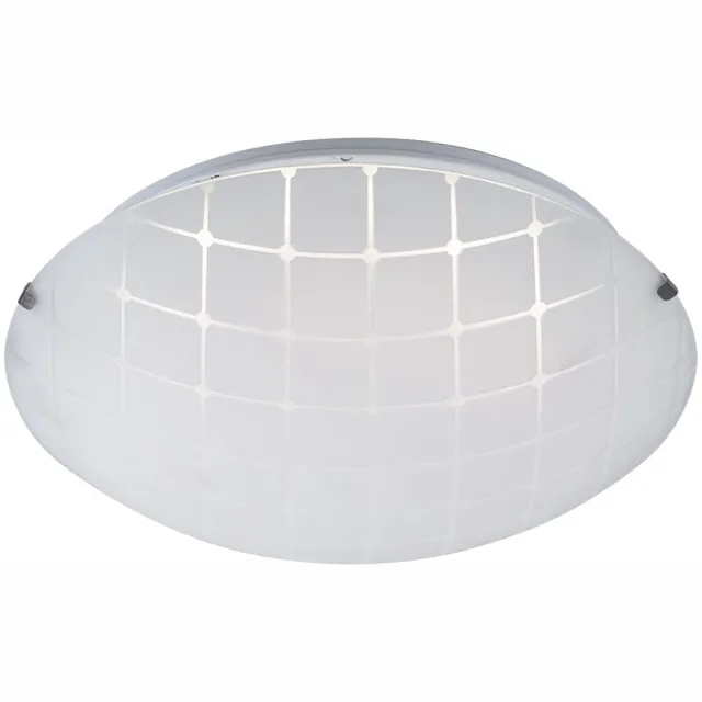 Globo Lighting Plafondlamp Woonkamerlamp Ganglamp Slaapkamerlamp, chroomglas opaal, LED 8W 600Lm warm wit, DxH 25x7.5cm