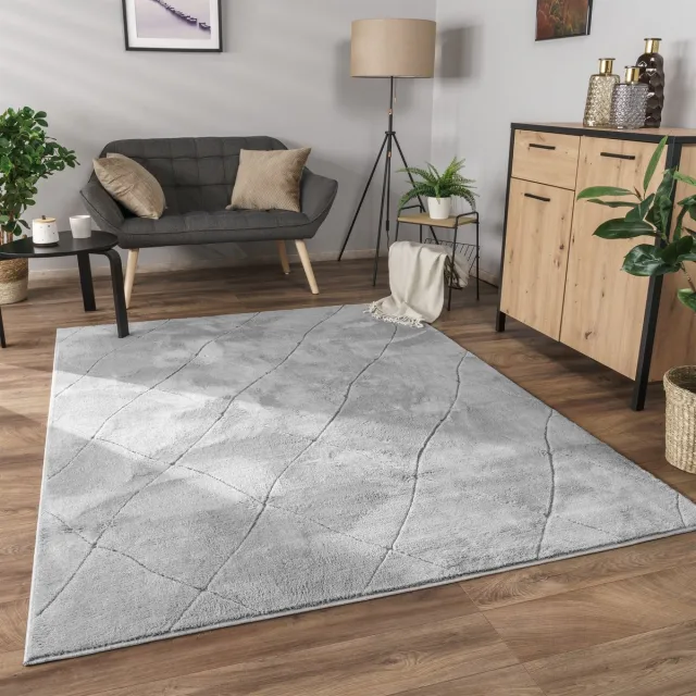 flycarpets Laagpolig Modern Vloerkleed Utrilia - Grijs