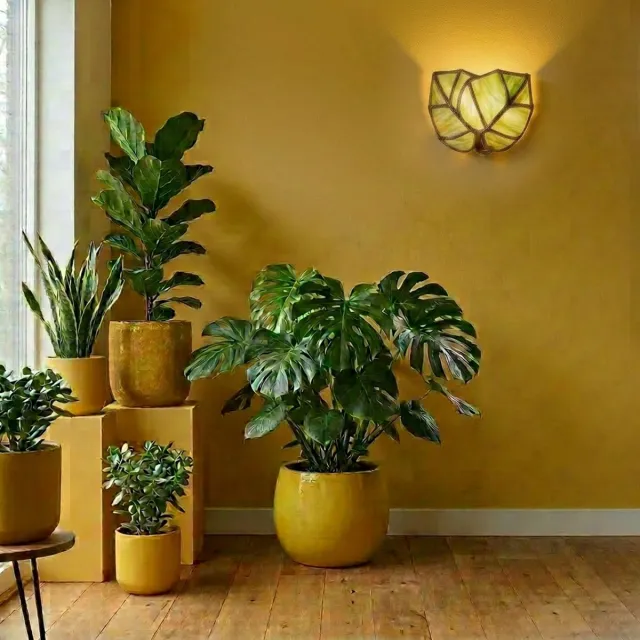 Coloured by Art Wandlamp Alocasia Leafs - Art Deco Trade Zwart