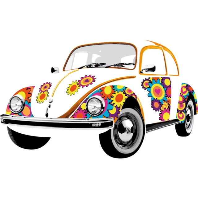 Brisa VW Collection - Grote en stijlvolle zelfklevende Volkswagen muursticker decoratie poster, meerdelig VW Kever Kleurrijk