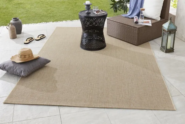 flycarpets Laagpolig vloerkleed - Binnen en buitenkleed - Match - Beige 80x200 cm