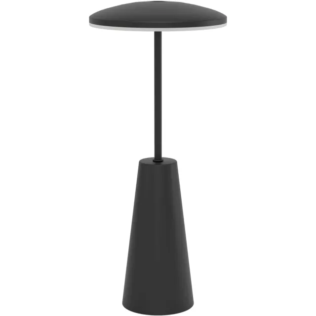 EGLO Piccola Tafellamp - Aanraakdimmer - Draadloos - 28 cm - Zwart - Instelbaar wit licht - Oplaadbaar - Buiten en Binnen