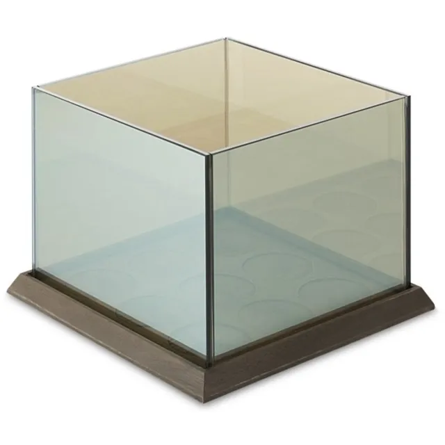 Lifa-Living LIFA LIVING Moderne Kaarsenhouder, Glazen Theelichthouder, Kaarsenstandaard voor 9 Kaarsen, Industriële Tafeldecoratie voor Woonkamer, Slaapkamer, 20 x 20 15.5 cm Transparant