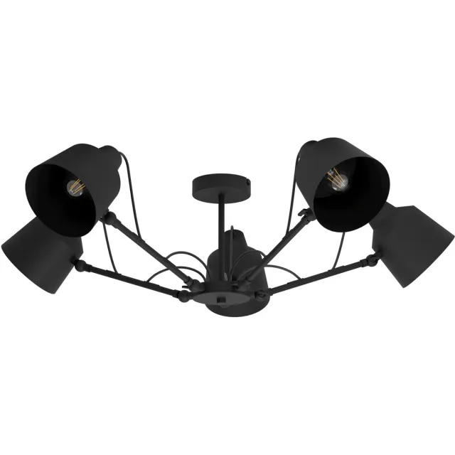 Eglo Basurtu Plafondlamp - E27 - Ø 105 cm - Zwart