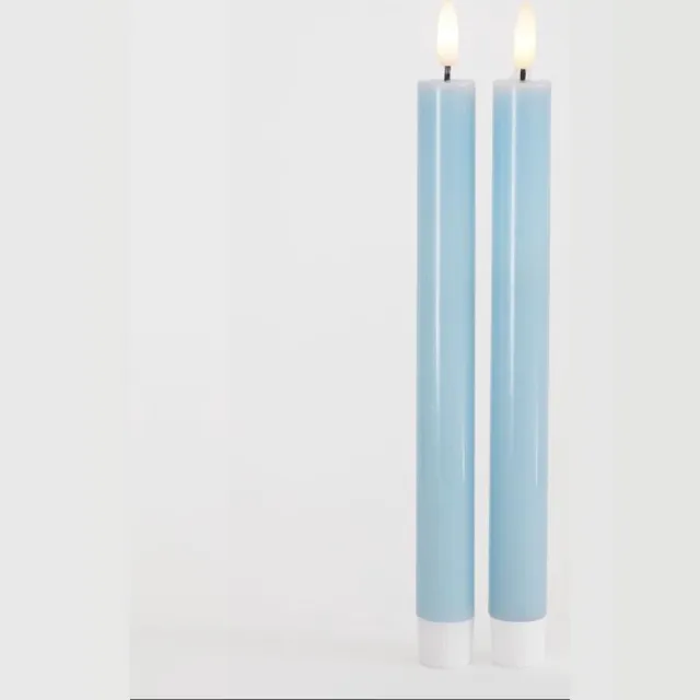 Sirius LED-Dinerkaarsen 'Sille' (25cm hoog, Set van 2) - blauw - blue sky Blue Sky - Dinerkaars