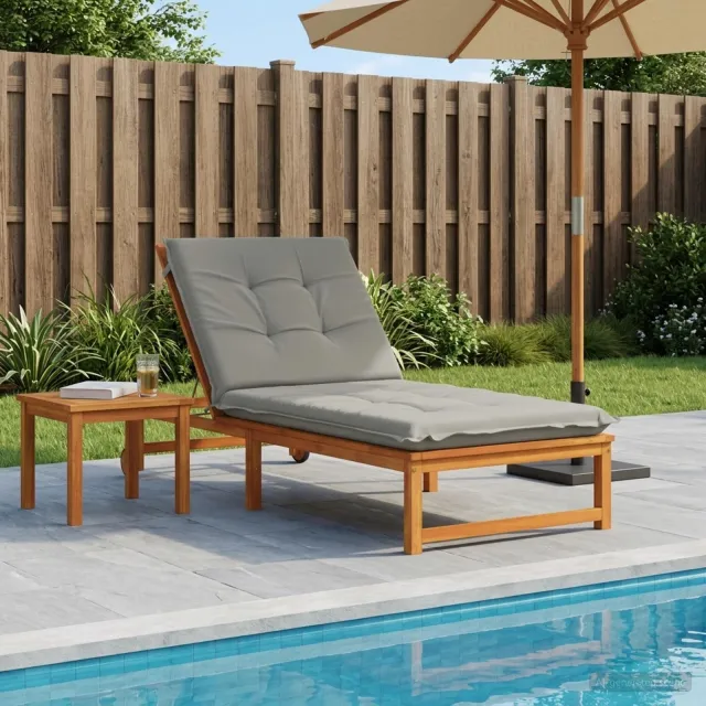 vidaXL Ligstoel Kussen GEMERT 100% Polyester Grijs 190 x 90 x 9 cm