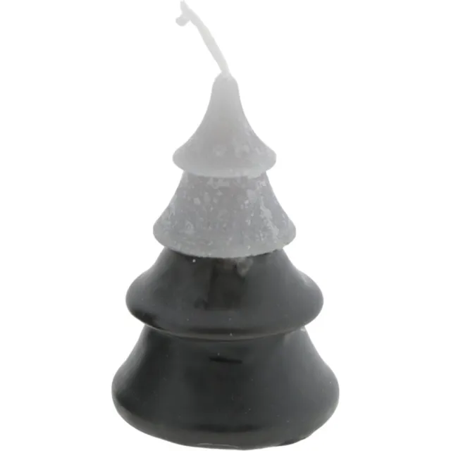 Home Society Kerstboom kaarsjes - Duo Layer - Zwart - Grijs - S - Doosje 6 stuks