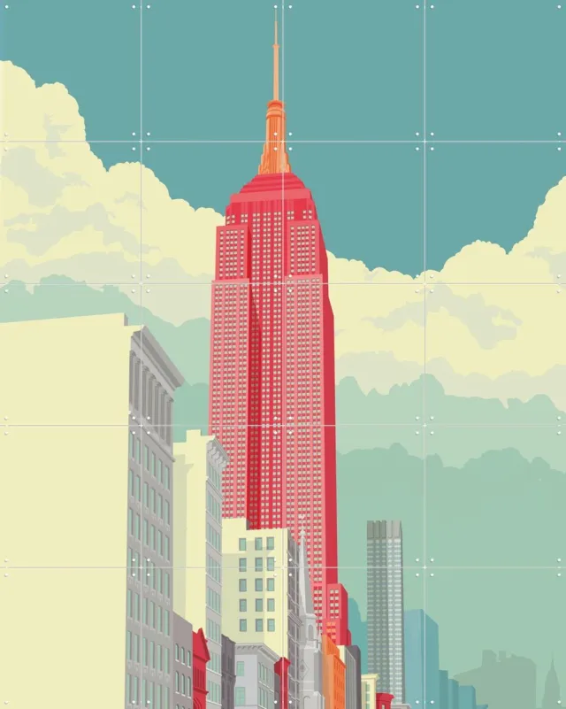 IXXI NYC - 5th Avenue, Remko Heemskerk & Kunst in Kaart - 80 x 100 cm - Grote wanddecoratie en posters - Kleurrijk, Grafisch Ontwerp