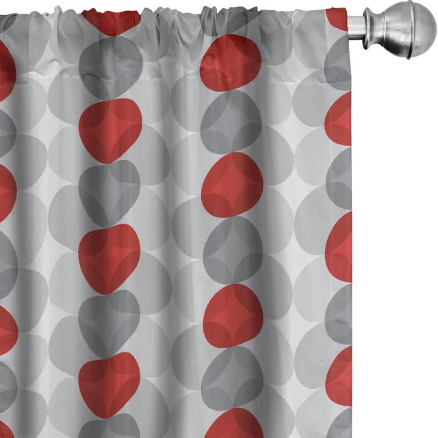 ABAKUHAUS Abstrakt Gardijnen – 2x75x175 cm – Mikrofaser – Halfschaduw Hellgrau