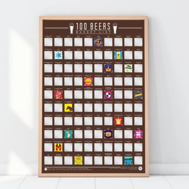 Gift Republic Krasposter - 100 Bieren Multicolor