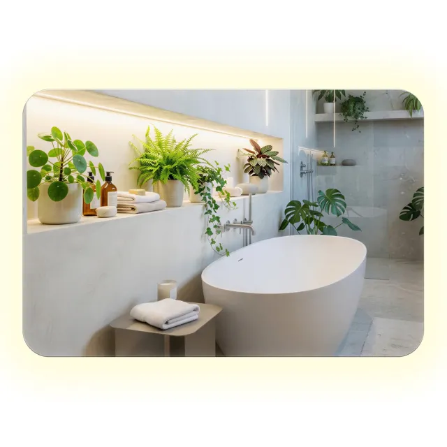 Coloray LED Spiegel - Badkamerspiegel met Afgeronde Vorm - 40 x 60 cm - LED Spiegel - Neutral Wit 4000K - Wandspiegel LED - Moderne Decoratieve Spiegel Neutraal Wit