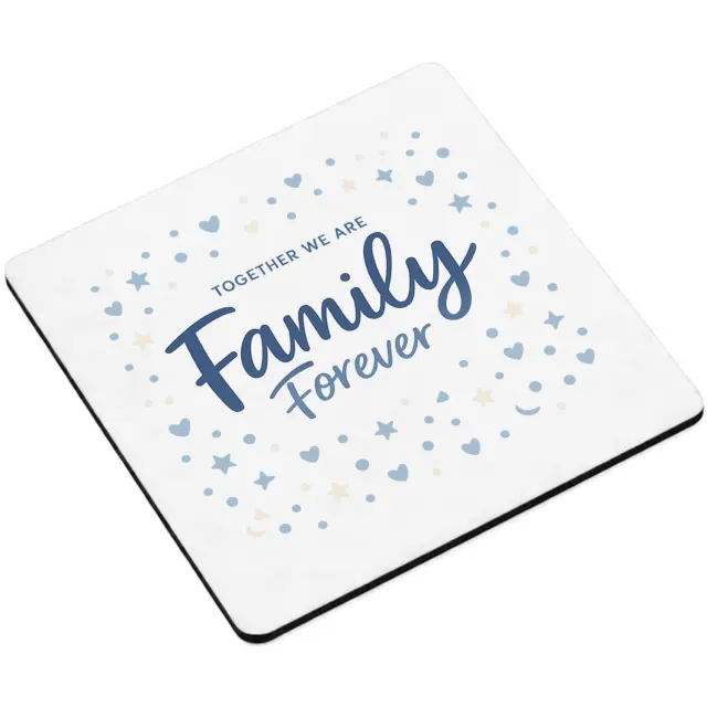 Mr Cadeautjes MDF magnetische fotolijst vierkant 9,5 - design Een rustige familietypografische print met een speels stippe | cadeau Wit
