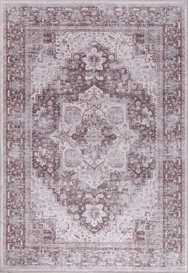 Netline HOME - Vloerkleed | Wasbaar Vloerkleed | Antislip | Wasbaar Tapijt voor Keuken, Slaapkamer, Hal, Woonkamer | Vloerkleed Oosters Design Tapijt | Laagpolig(80X150) bruin