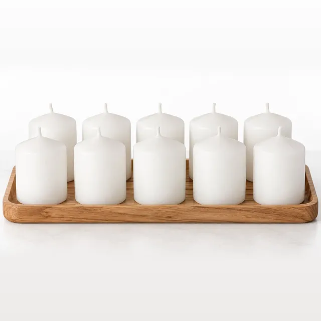 R H R&H® Stompkaarsen Wit Ø 40 mm · 90 mm · Set van 10