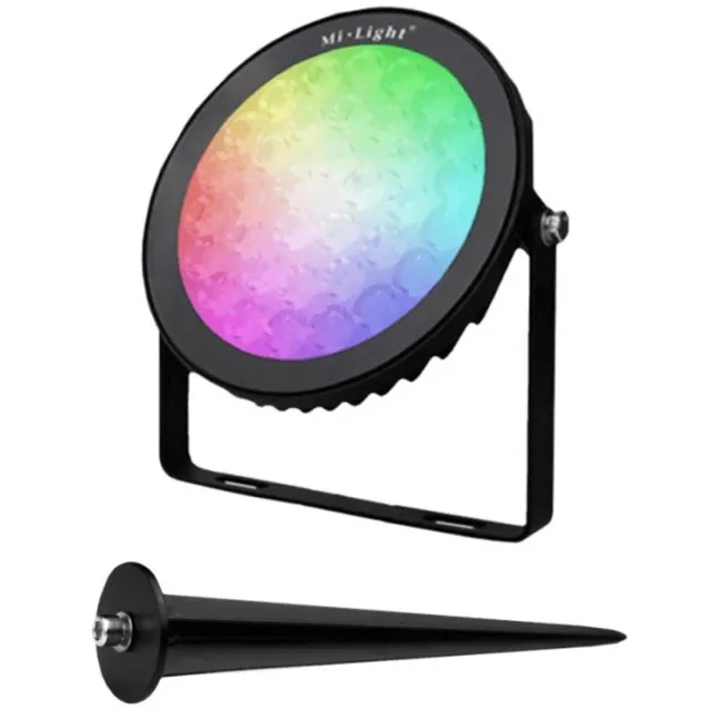 RexTech Milight wifi LED tuinspot - 15W - RGBWW - Buitenlamp Zwart - 15W