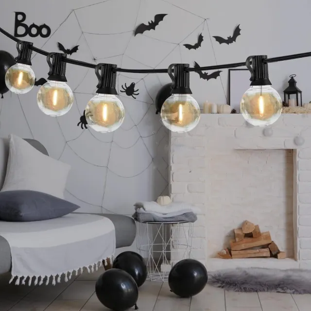 Flintry 7,6m G40 Edison LED Lichtketting Buiten Waterdicht, Aaneenschakelbaar Breekbestendig, Tuin Terras Balkon Bruiloft Kerst Halloween Feestdecoratie