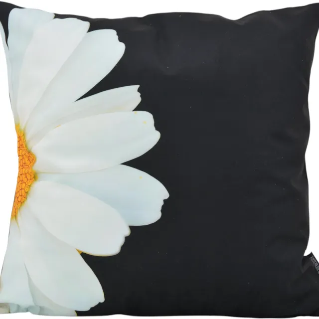 Gek op Kussens! Half A Daisy Kussenhoes | 45 x 45 cm | Katoen/Polyester zwart