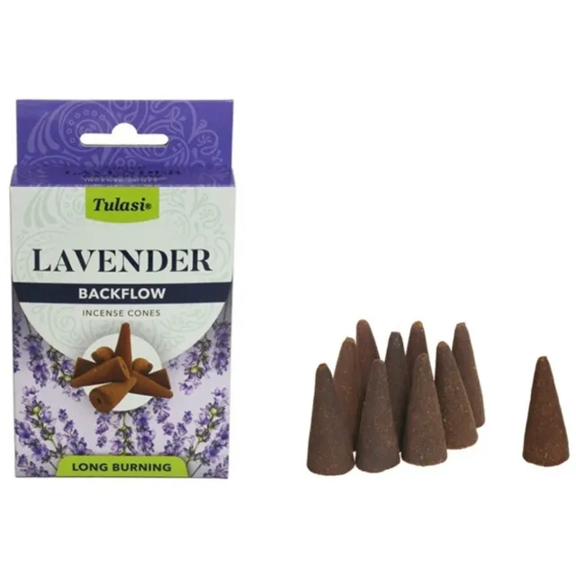 Tulasi Wierook kegeltjes in huisgeur Lavendel - 20x kleine kegeltjes - Ontspannend - Kalmerend Lila