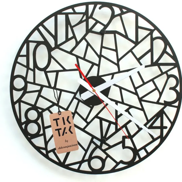merkhloos Decorizzly Formic Serie - Wandklok - 40cm - Zwarte Wijzerplaat - 3D Effect