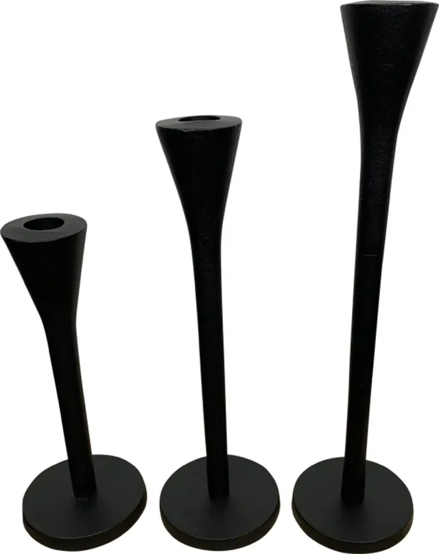 BLiving.nl B Living kandelaar Moulins set / 3 st Zwart