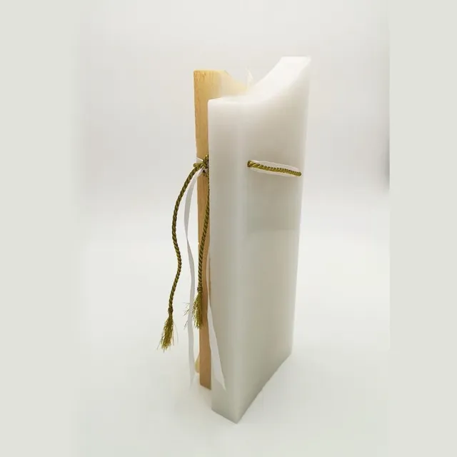 Van Licht Huwelijkskaars, Trouwkaars met Gouden Ringen wit/goud
