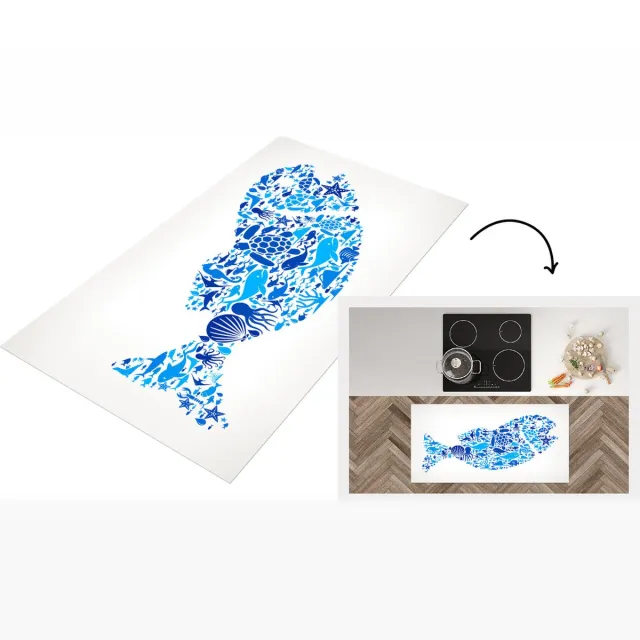 KitchenYeah Keukenloper - Loper keuken - Zeedieren - Design - Vis - Keukenloper vinyl Multicolor