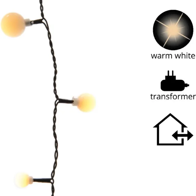 EDM Bolvormige lichtslinger EDM - guinguette stijl - warm licht - 120 LED lampjes - 14 m - 71013