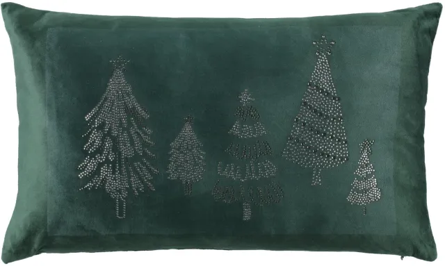 Winteria Sierkussen voor kerst met kerstboom-motief, 30 x 50 cm Groen