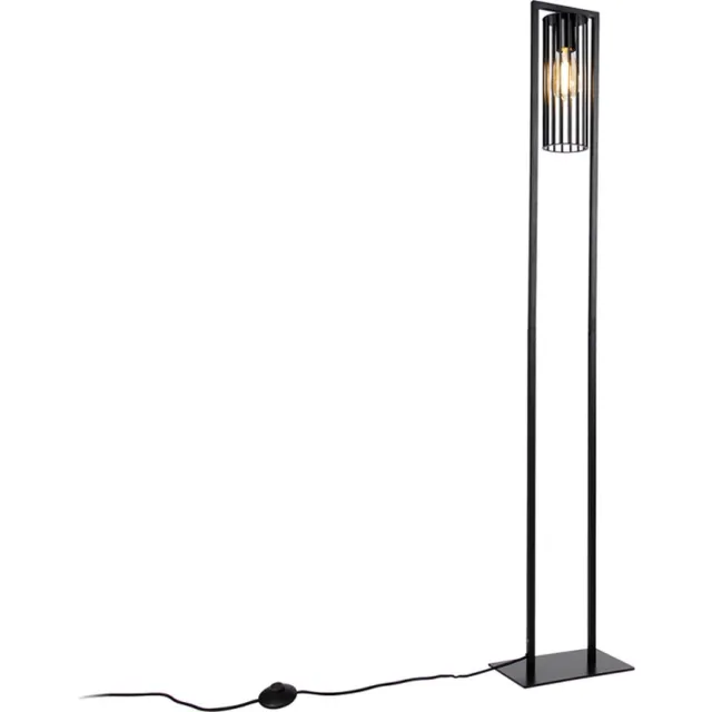 QAZQA balenco wazo - Moderne Dimbare LED Smart Vloerlamp | Staande Lamp incl. wifi met Dimmer - 1 lichts - H 140 cm - Zwart - Woonkamer | Slaapkamer | Keuken Zwart Smart LED