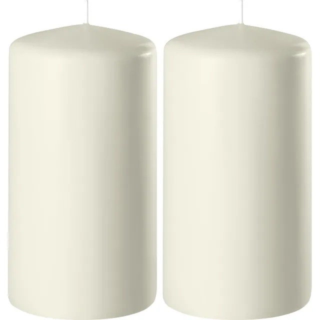 Enlightening Candles 4x Ivoorwitte cilinderkaarsen/stompkaarsen 6 x 12 cm 45 branduren - Geurloze kaarsen ivoorwit - Woondecoraties