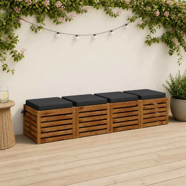 vidaXL Zitkussens SOEST 4 st 100% Polyester Donkerblauw 40 x 40 x 7 cm