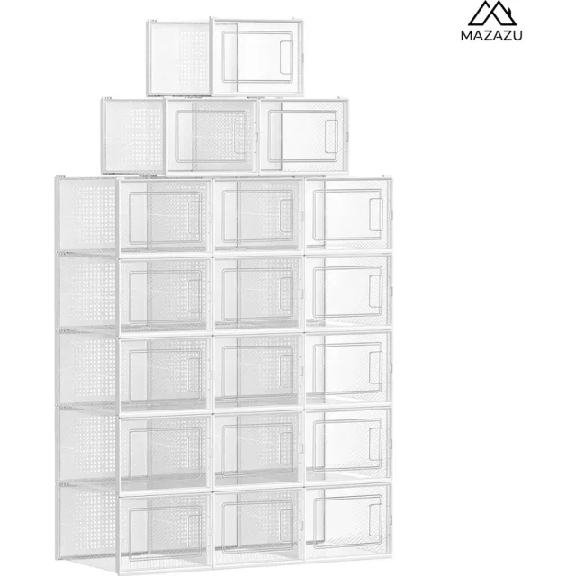 MIRA home Schoenendoos - Opbergdoos - Slaapkamer - Kunststof - Doorzichtig - 35x25x18.5cm Transperant