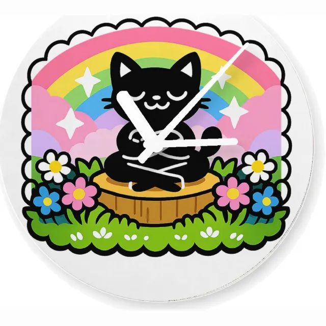Mr Cadeautjes Glazen klok Ø 20 - design Een vrolijke, assertieve stickerstijl met een andere houding | cadeau Wit