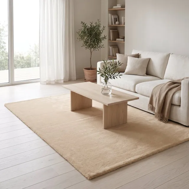 Vika Living Vloerkleed Hoogpolig - Wasbaar - Beige - 200x300 cm
