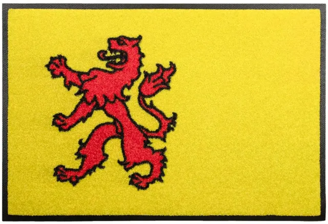 LogoMatz Deurmat Zuid Holland 40cm x 60cm - Antislip - Geschikt voor wasmachine - Kleurecht - Geen schadelijke weekmakers - Gemaakt in Europa - Zuid Hollandse vlag Geel