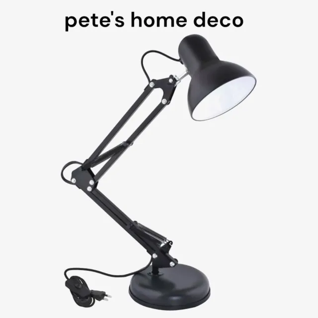 woodcreators hilversum bureaulamp-geen Select kosten-Klassieke bureaulamp-retro verstelbaar-60W-bureaulampen-zwart-met clip en voet-leeslamp-lamp-nachtkastlamp-werklamp-led-tafellamp-Pete's Home Deco