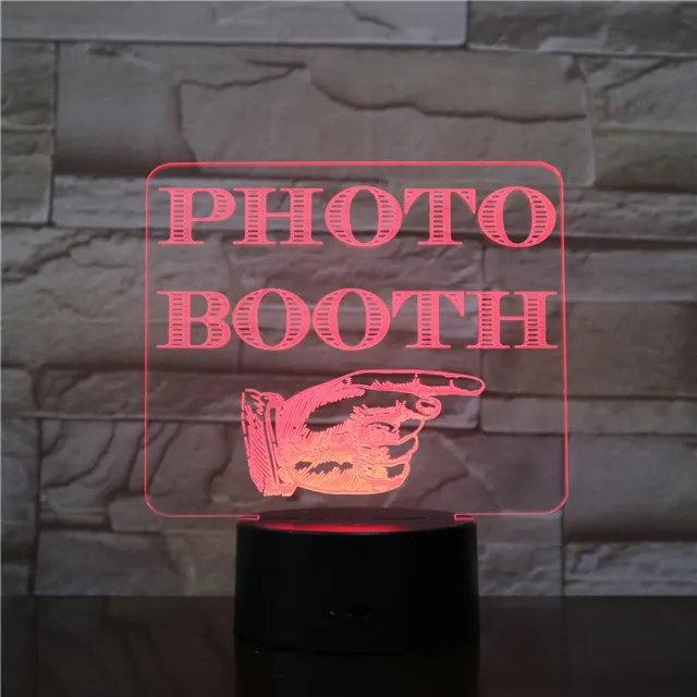 MC Living 3D Led Lamp Met Gravering - RGB 7 Kleuren - Photo Booth