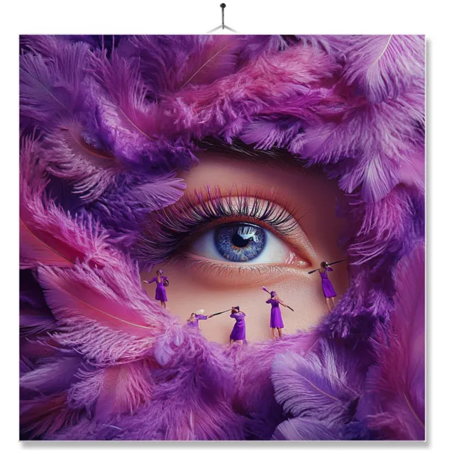 MC Living Tegel Met Opdruk | Oog Art | Inclusief Geschenkdoos | Standaard | Ophangsysteem Multi-Color