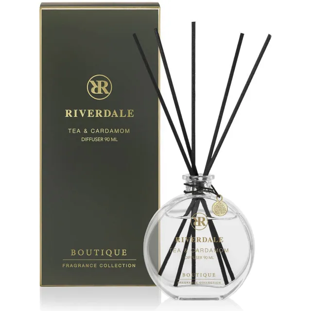 Riverdale geurstokjes Boutique - Tea & Cardamom groen - 90 ml
