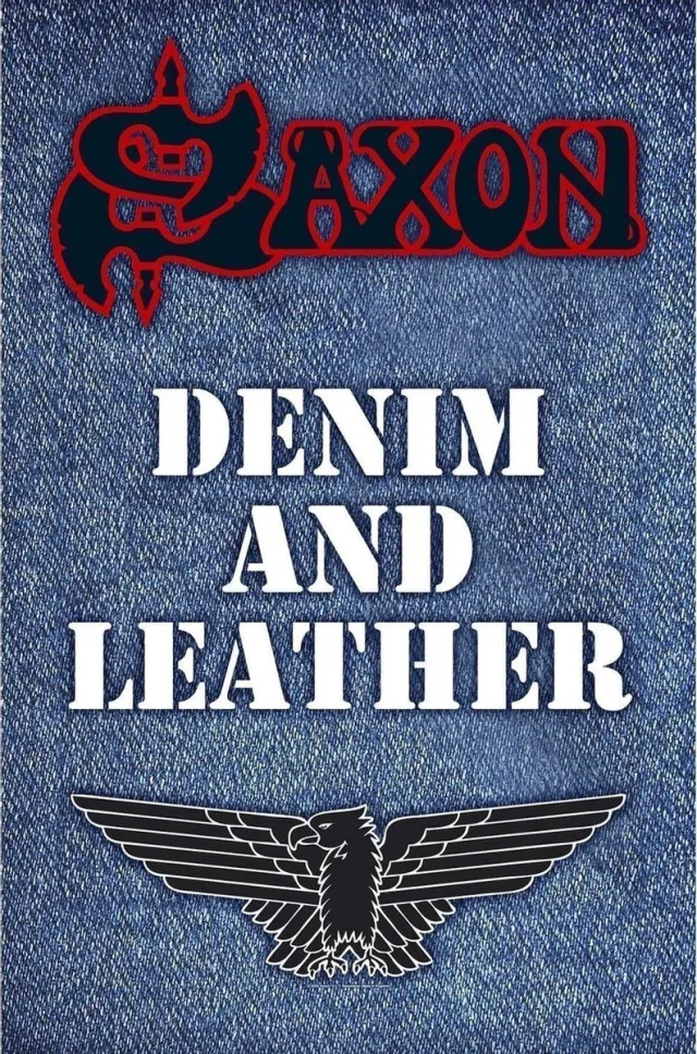 Rock Off Saxon Textiel Poster Flag Denim & Leather Multicolours
