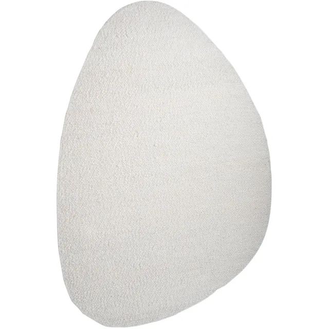 Veer Carpets Vloerkleed Stone White - Kiezelvormig 200 x 280 cm - Wollen Design Vloerkleed in Scandinavische / Japandi Stijl Wit