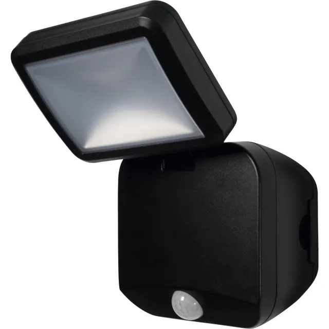 Osram buitenlamp, Battery LED Spotlight, zwart, 4W, 4000K, IP54, bewegings- en lichtsensor, op batterijen, eenvoudige installatie, 260 lm