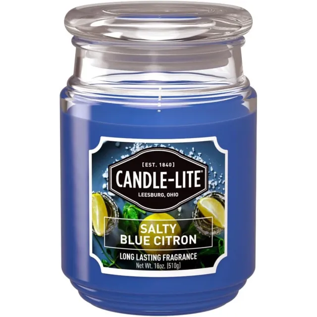 Colonial Candle Candle-Lite - Salty Blue Citron - plantaardige geurkaars - grote pot- 510 gram Paars/Blauw