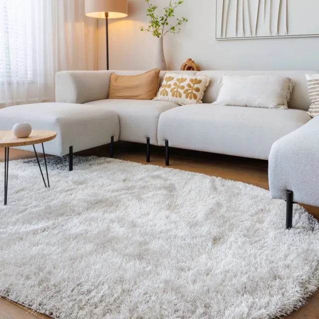 Tapeso Velvet vloerkleed ovaal - Posh lichtzilver 240x340
