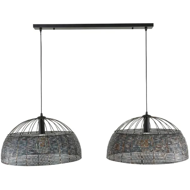 Nest of Nora Hanglamp Silan - 2-lichts Ø60 cm - Industrieel - Zwart bruin